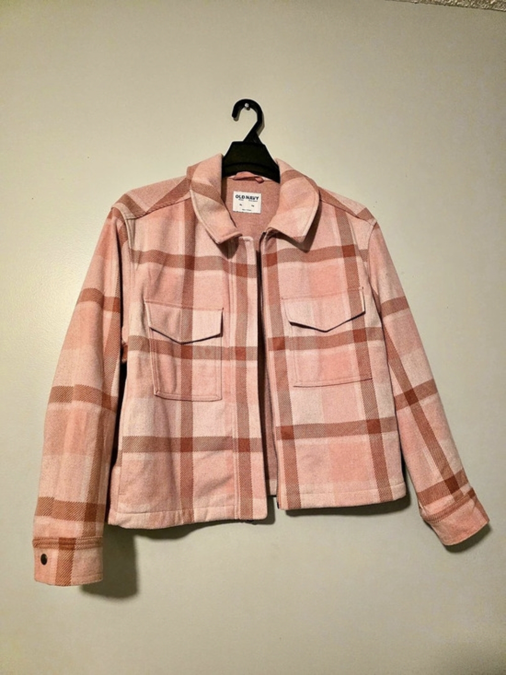 Size XL Soft-Brushed Utility Pink Shacket